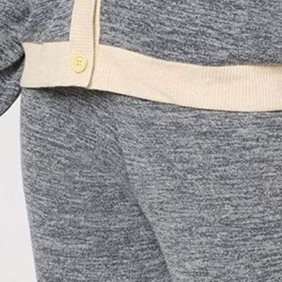 Muk Luks Women's Sleepwear Sz XS Brushed Sweater Button-Up Lounge Black A708700 - Picture 2 of 4